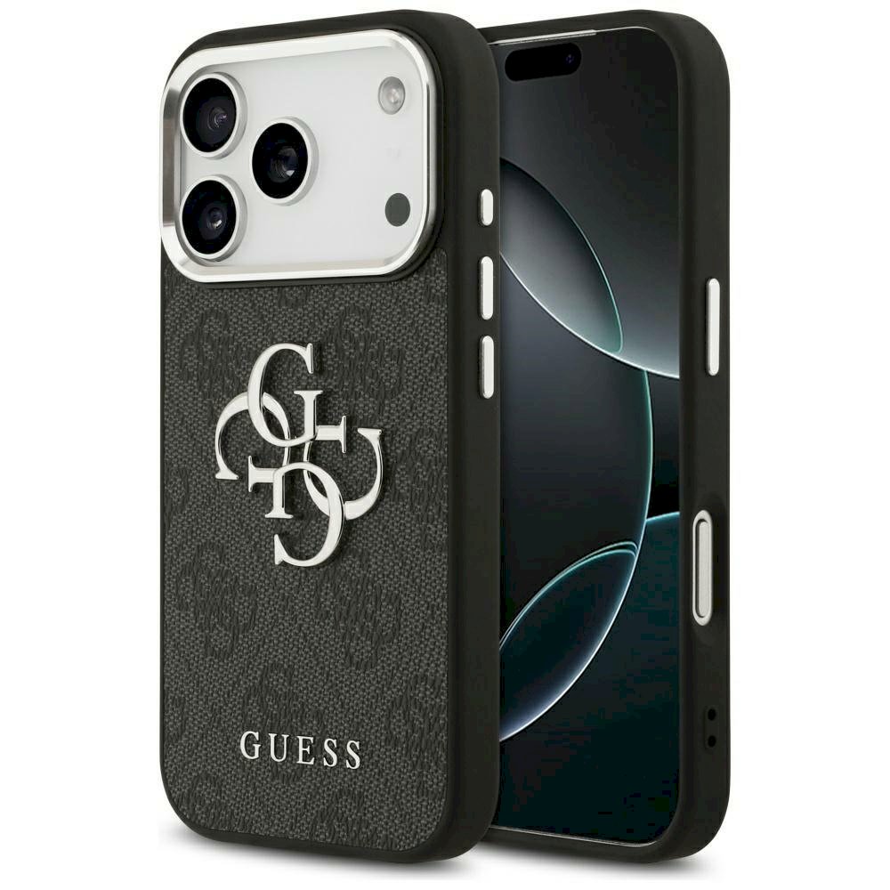GUESS 4G Big 4G Classic Logo Case for iPhone 17 Pro Max / black silver