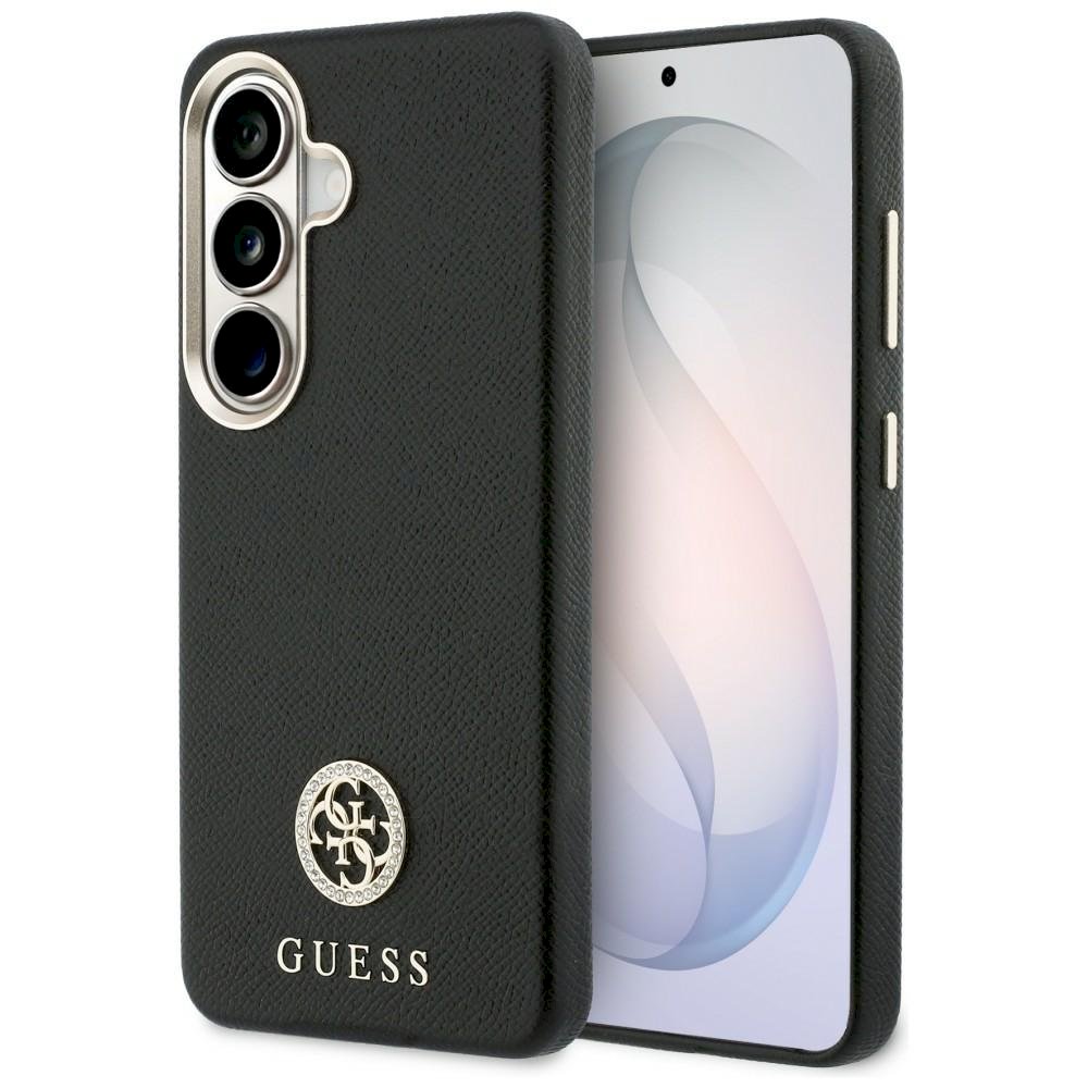 GUESS Rhinestone Round Logo MagSafe Case for Samsung Galaxy S26 / black