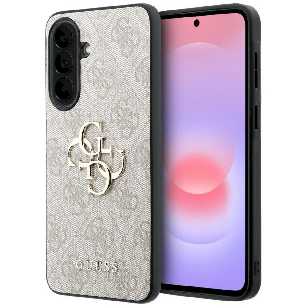 GUESS Leather 4G Metal Logo Case for Samsung Galaxy A37 5G / pink