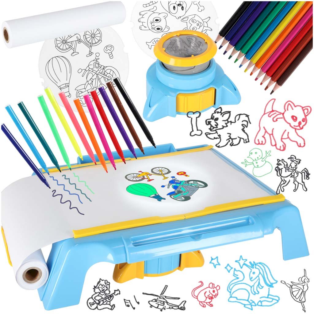 RoGer Electronic Educational Drawing Projector Table - Blue