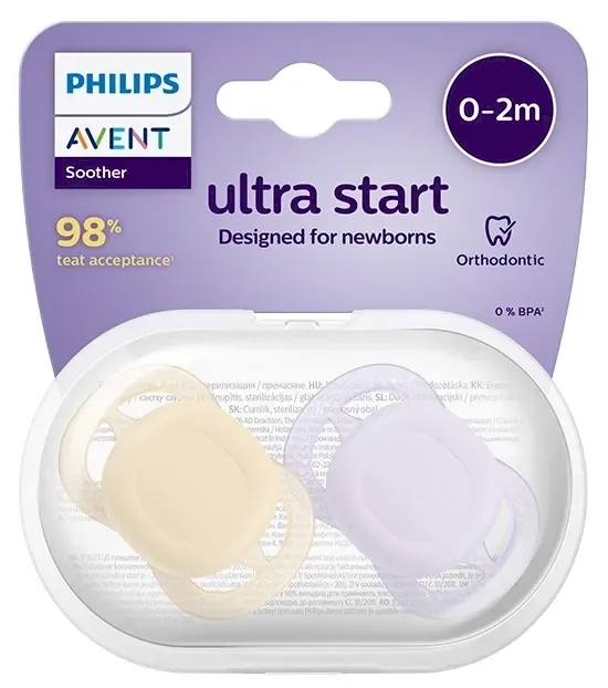 PHILIPS Avent Ultra Start Pacifier 0-2 months 2 pcs