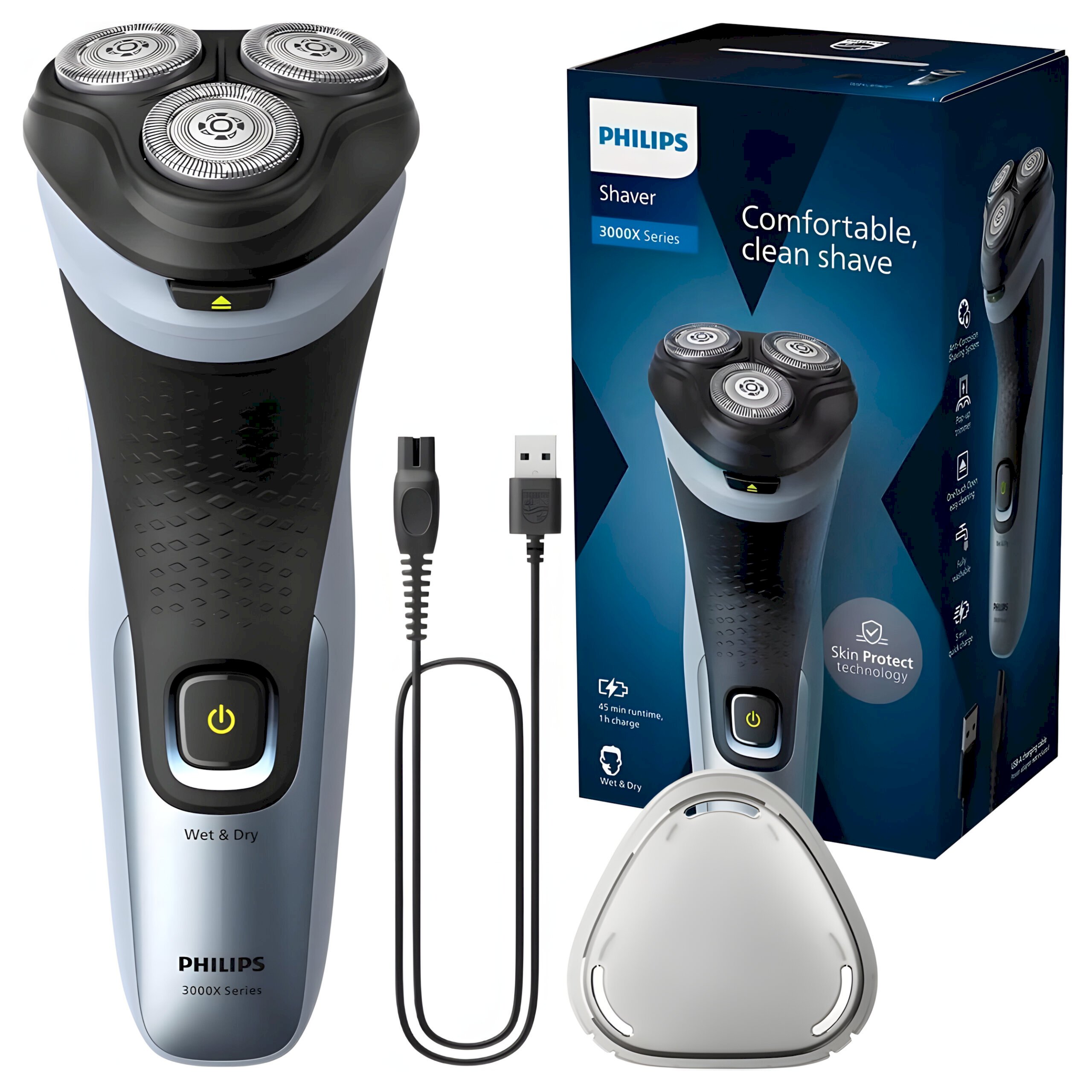 Philips X3063/00 vīriešu skuveklis rotācijas skuveklis-trimmeris