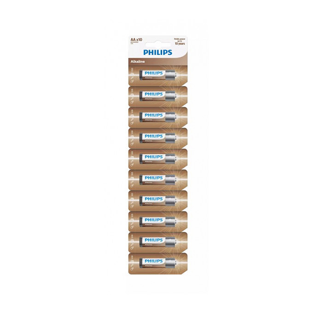 PHILIPS AA LR6 Alkaline Batteries 10pcs blister