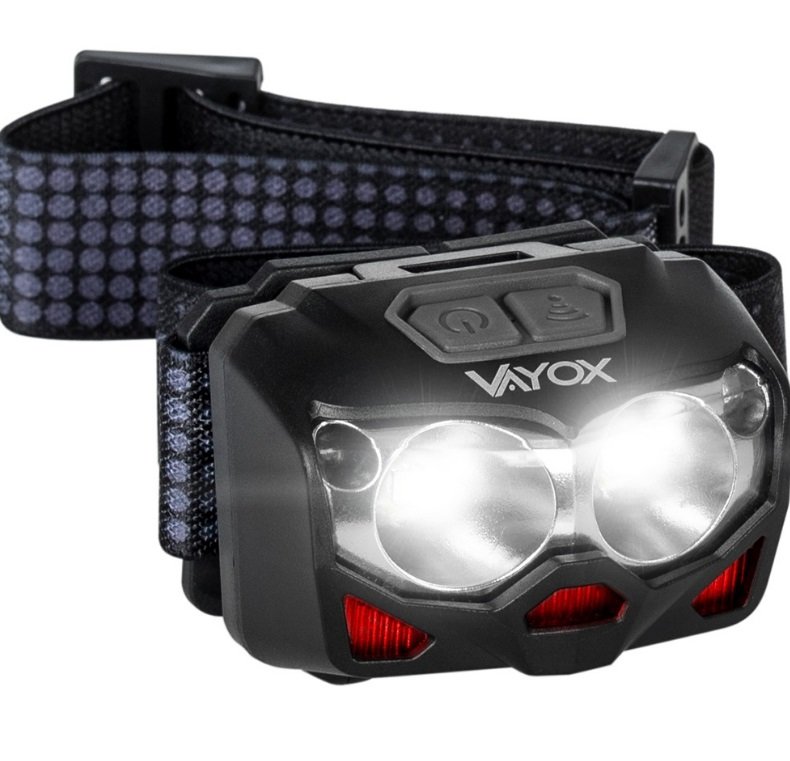 RoGer Headlamp Flashlight 2x LED 500 lm