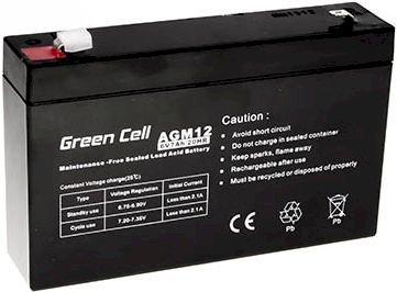 GreenCell AGM12 Maintenance-Free Battery for Toy Cash Register Alarm System 6V / 7Ah