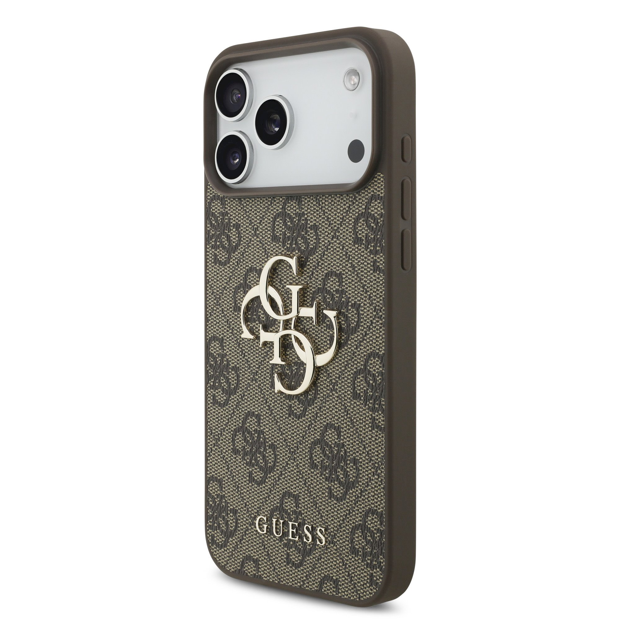 GUESS PU 4G Metal Logo Case for iPhone 18 Pro Max / Brown