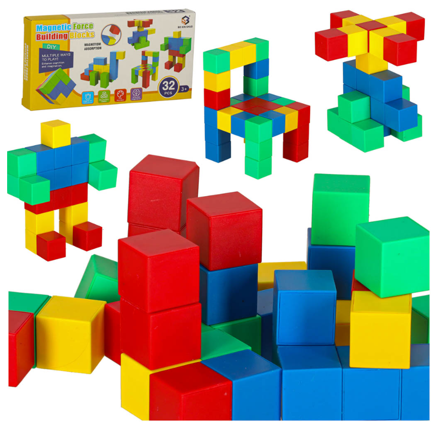 RoGer Educational Magnetic Cubes, 32 pcs.