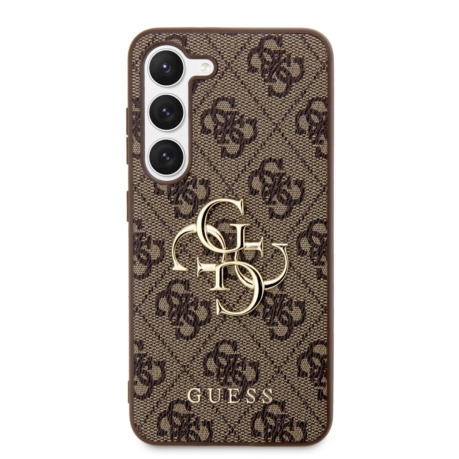 GUESS PU 4G Metal Logo Case for Samsung Galaxy S23 / brown