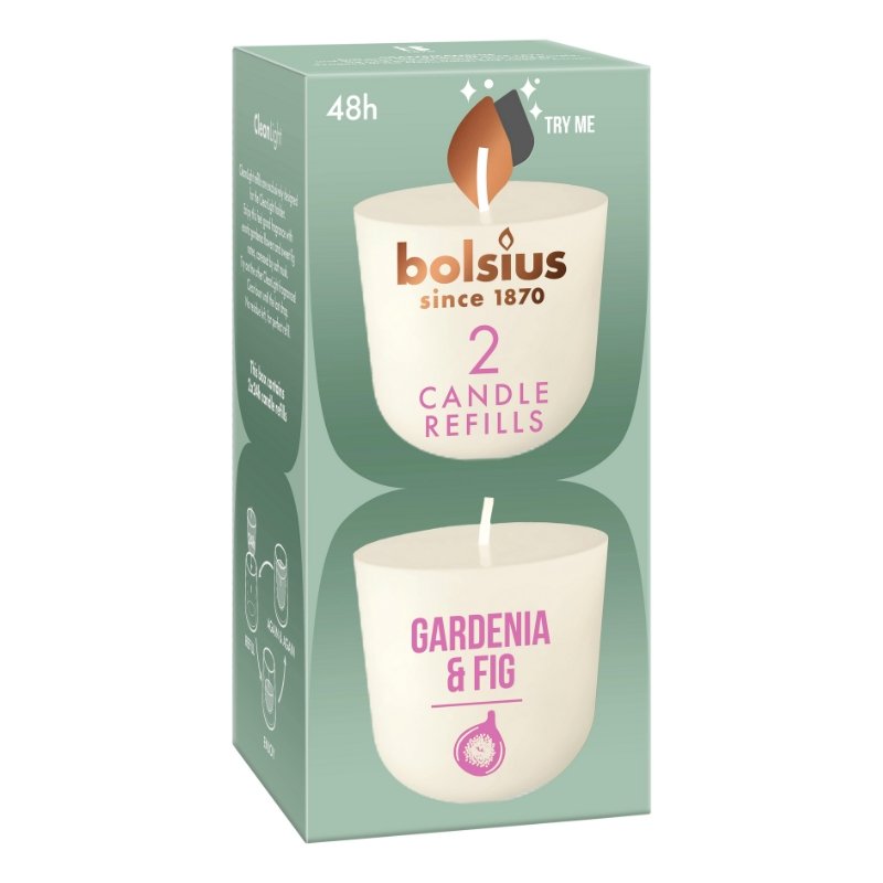 bolsius CleanLight Candle Refills 2-pack Gardenia AND Fig
