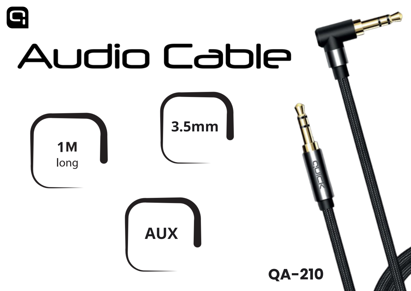 Quick QA-210 AUX 3.5mm Audio Cable 1m