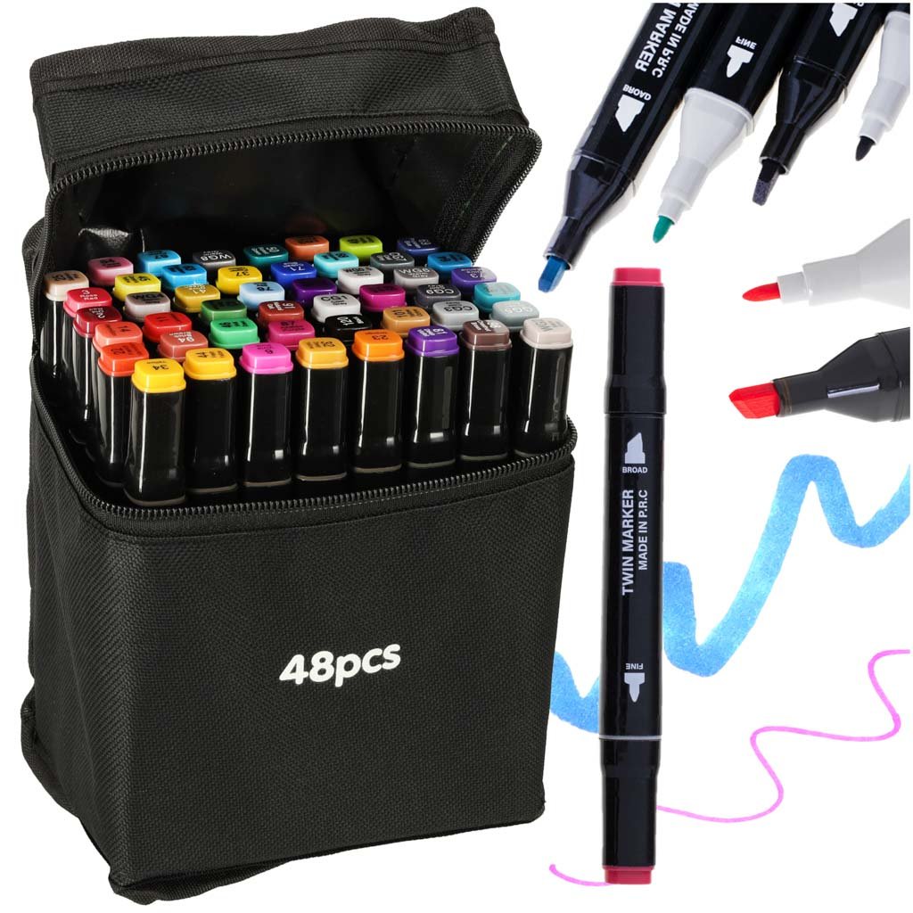 RoGer Double-sided alcohol markers 48pcs.