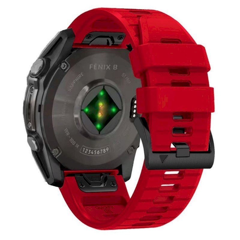Tech-Protect Silicone watch strap for Garmin fenix 5X/5X Plus/6X/6X Pro/7X/8 51mm / red