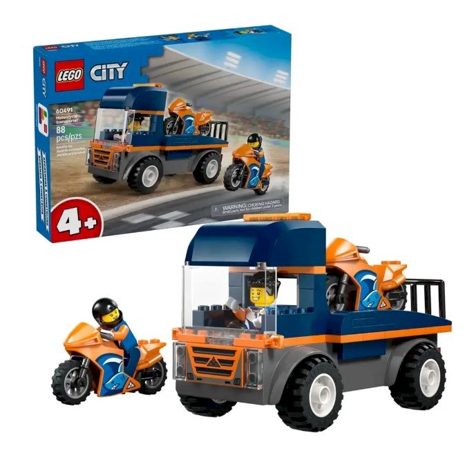 LEGO CITY 60491 Motorcycle Transporter Konstruktors