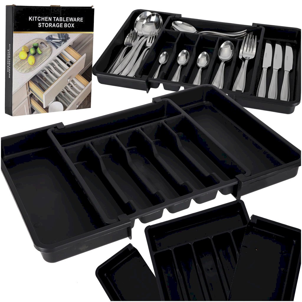RoGer Adjustable Pull-Out Cutlery Organizer