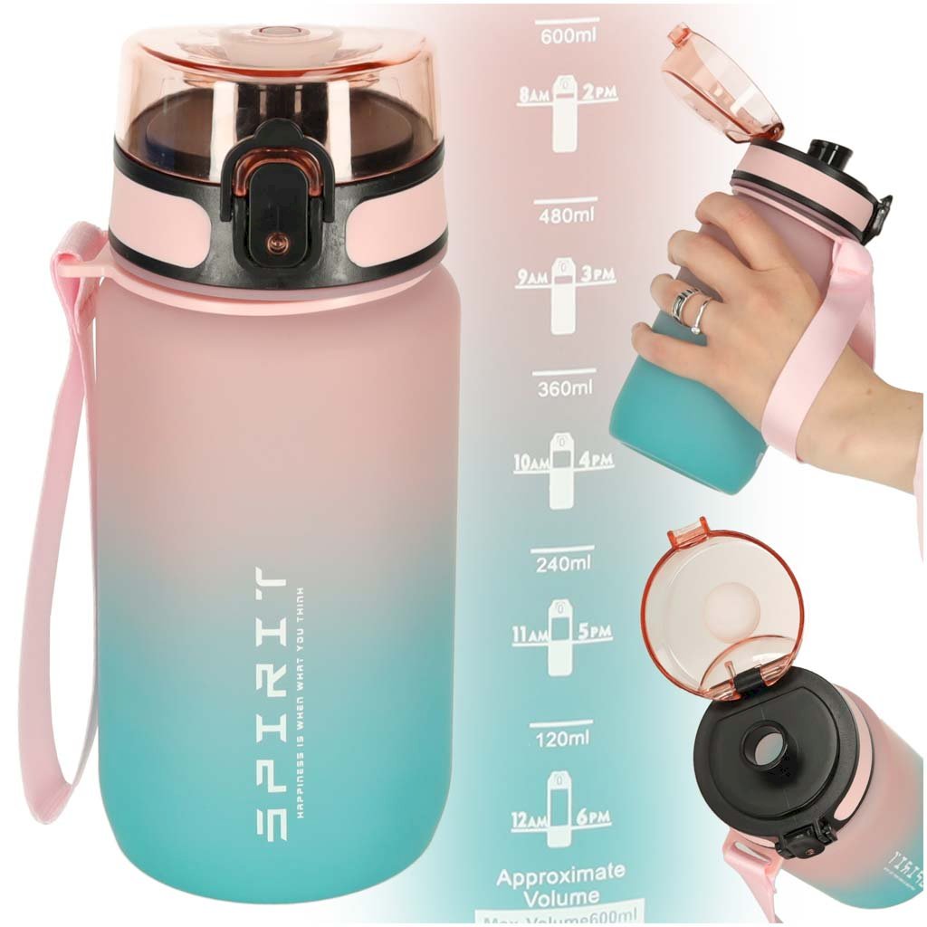 RoGer Sport Water Bottle 600ml Pink-Blue