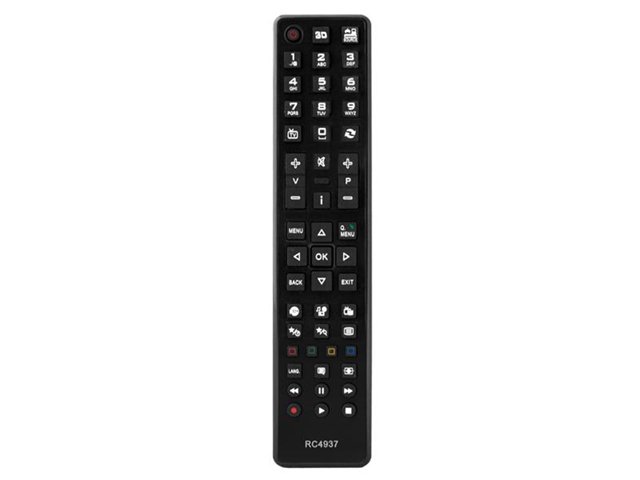 HQ LXP4937 TV remote control for Vestel / Sharp / JVC / AKAI / TELEFUNKEN / LCD / RC4937 3D / Black