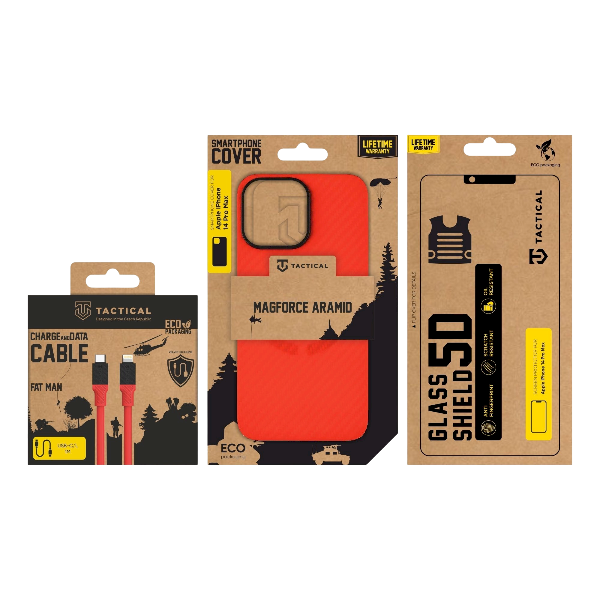 Tactical Red Limited Edition Combo Protective Set for Apple iPhone 14 Pro Max / red