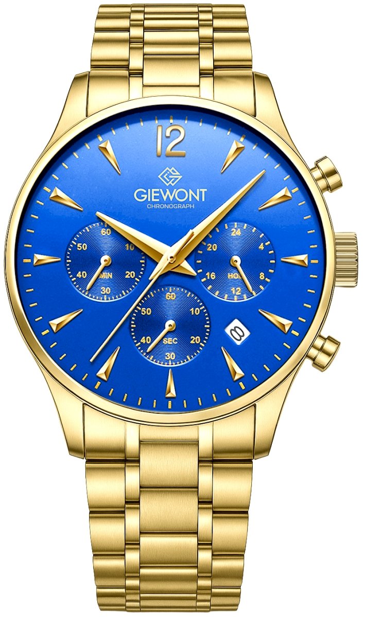 Giewont Men's Chronograph Sapphire Watch / gold/blue