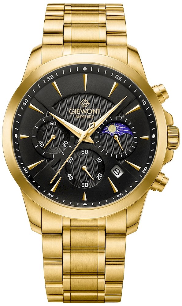 Giewont Chronograph Sapphire Men's Watch / gold/black