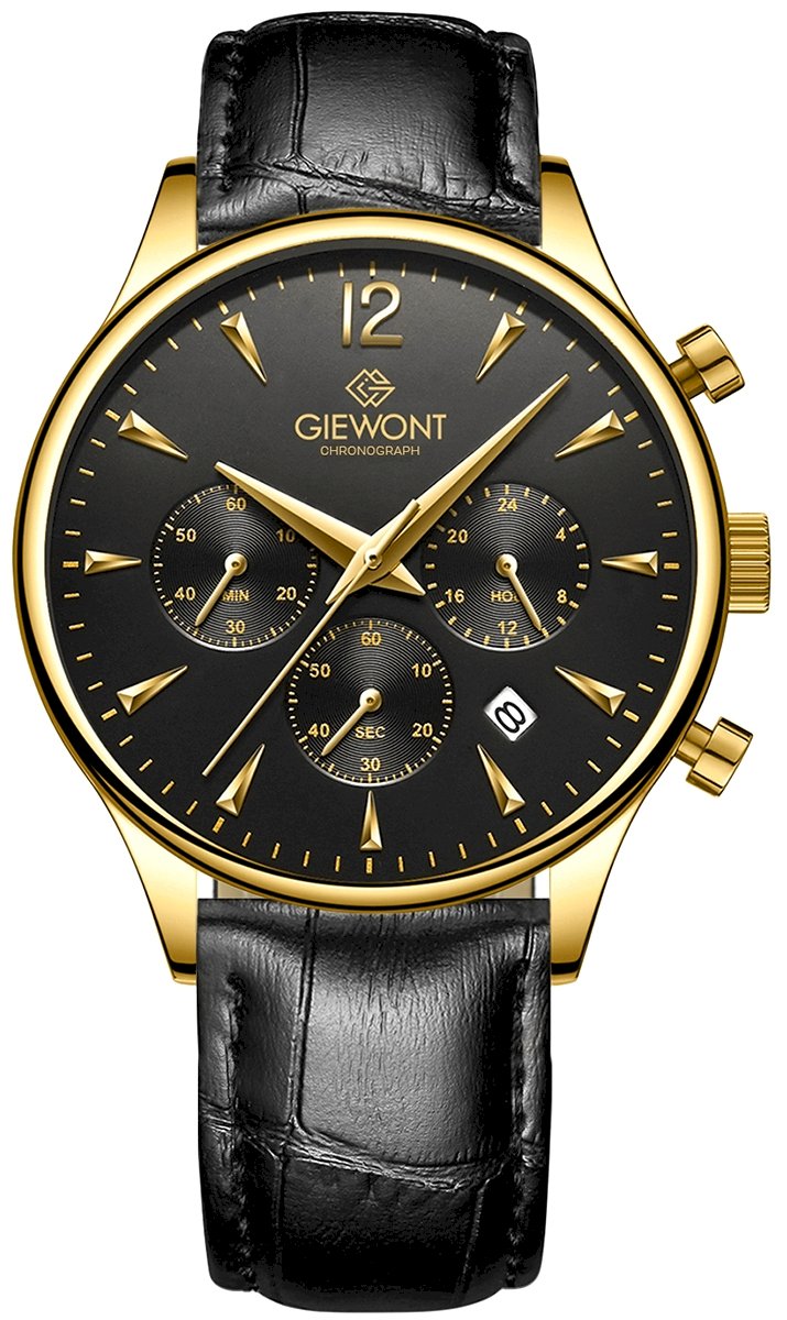 Giewont Chronograph Sapphire Men's Watch / black-gold