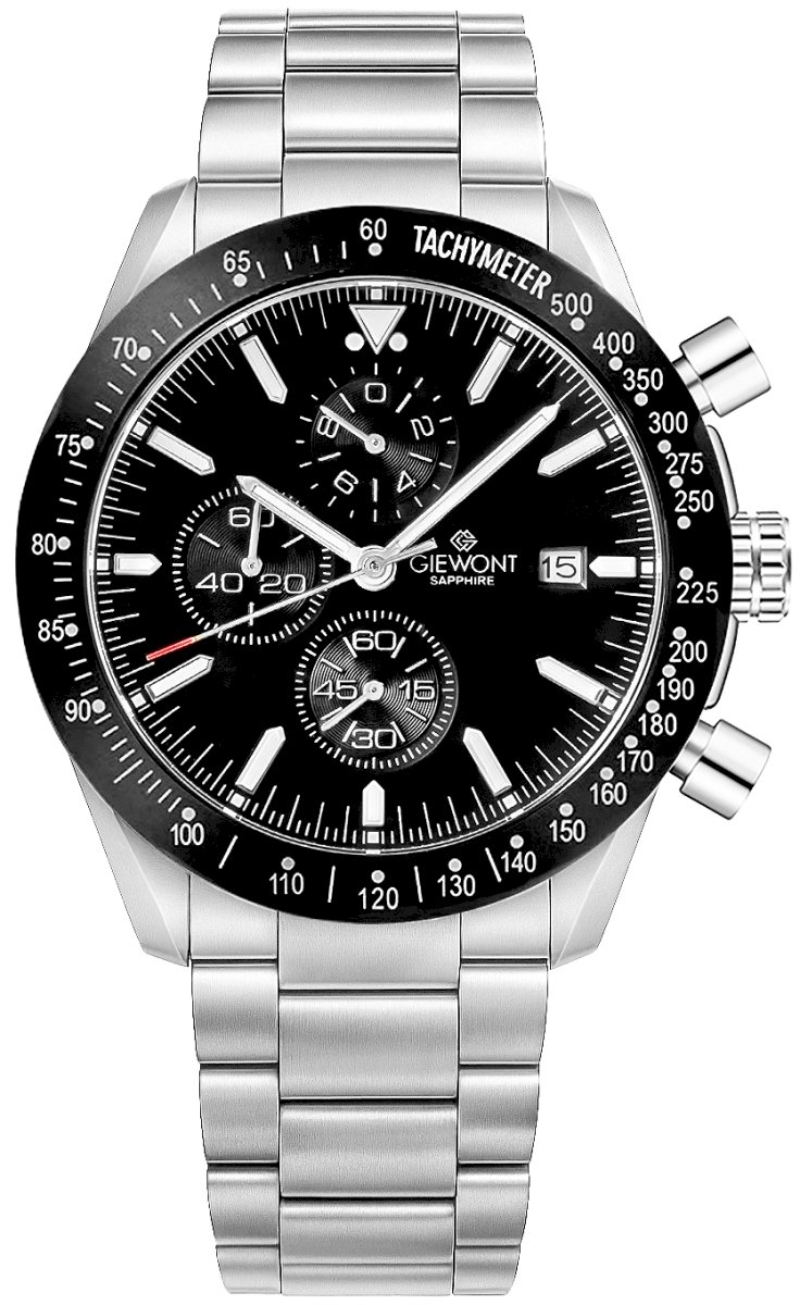 Giewont Men's Chronograph Watch Sapphire / silver/black