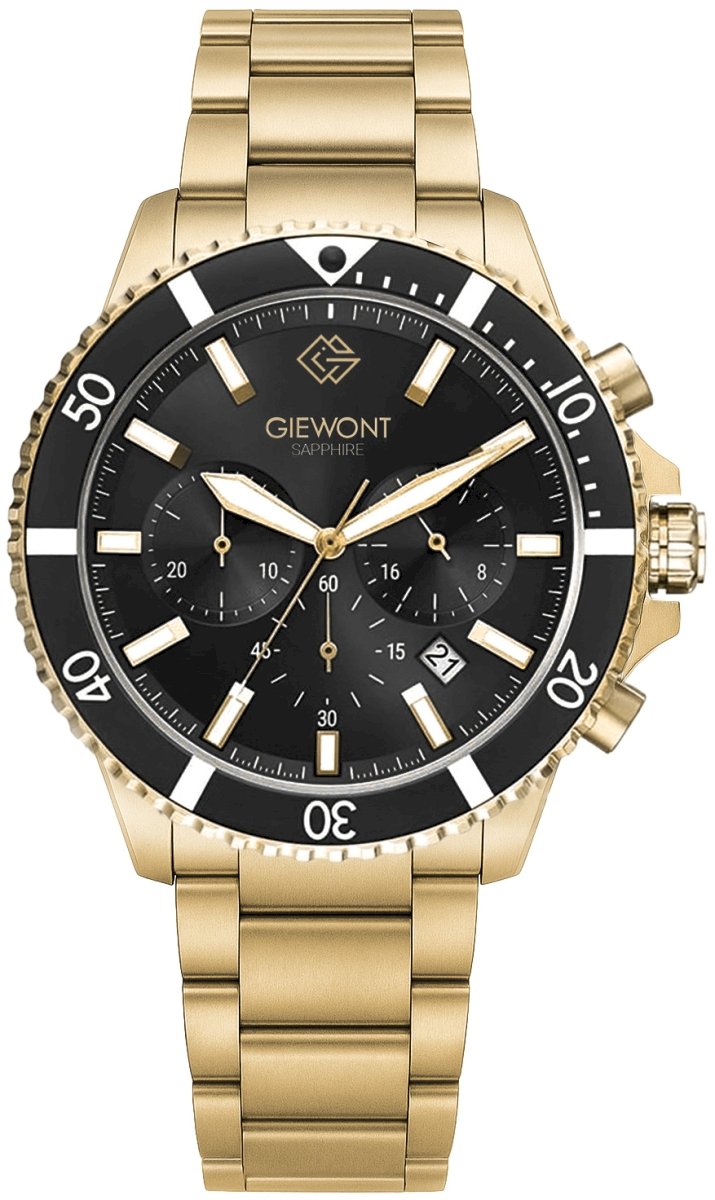 Giewont Chronograph Sapphire Men's Watch / Gold/Black