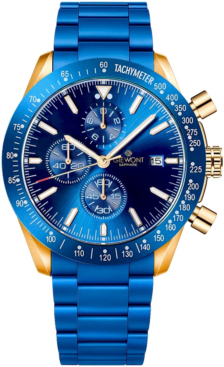 Giewont Men's Chronograph Sapphire Watch GW8720-B5 / blue-copper