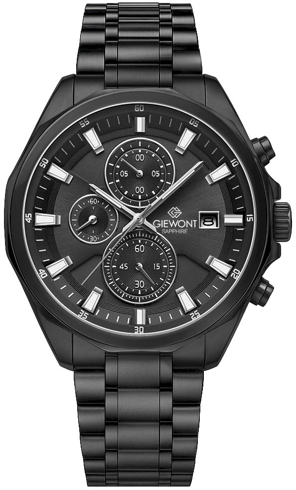 Giewont Men's Chronograph Sapphire Watch GW7290-B1 / black