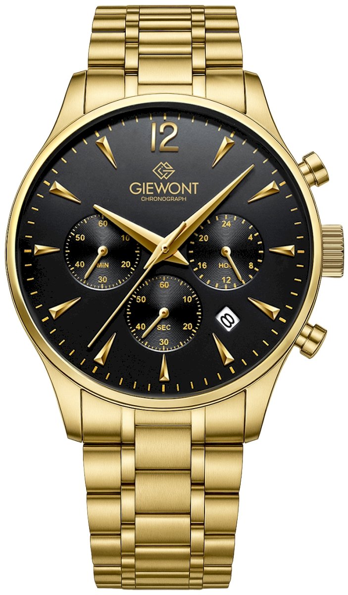 Giewont Chronograph Sapphire Men's Watch / gold black