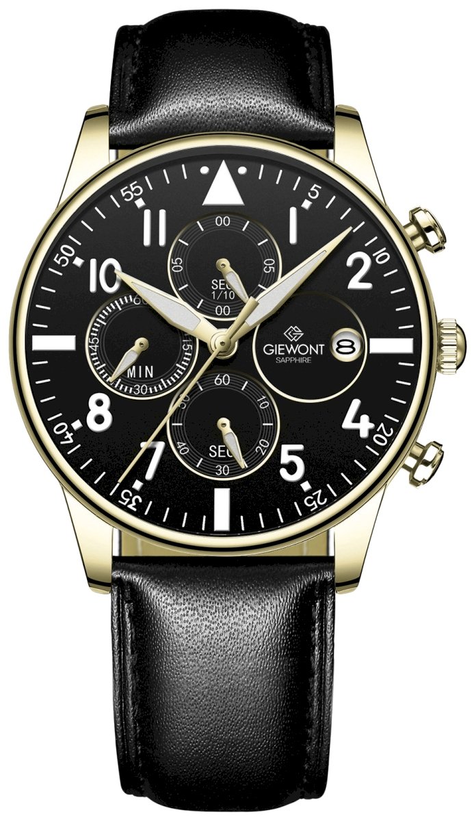 Giewont Chronograph Sapphire Men's Watch / black-gold