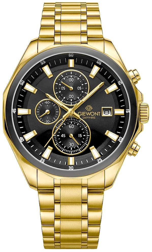 Giewont Chronograph Sapphire Men's Watch / gold/black