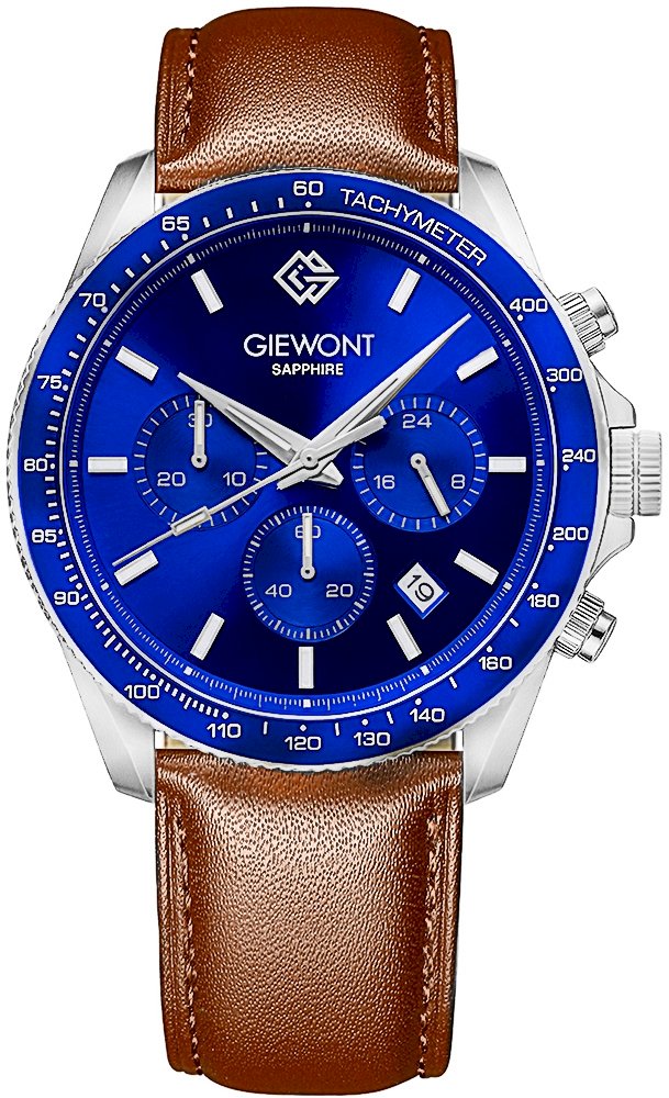 Giewont Chronograph Sapphire Men's Watch / brown-blue