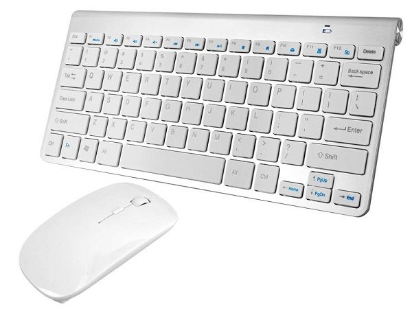 Lamex Keyboard + Optical Mouse Mini Set / Aluminium / White