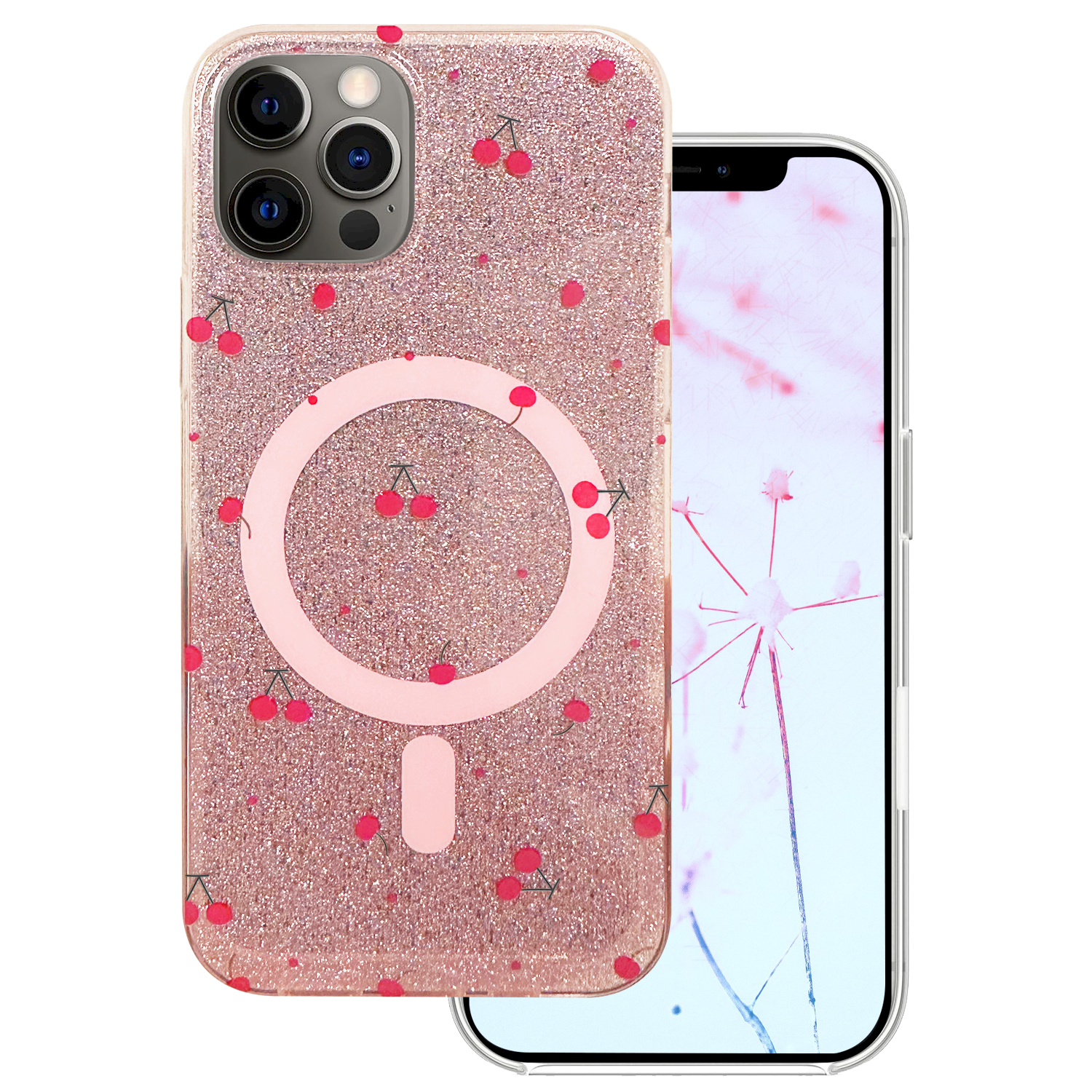 Mocco Cherry Mag Back Case for Apple iPhone 12 / 12 Pro