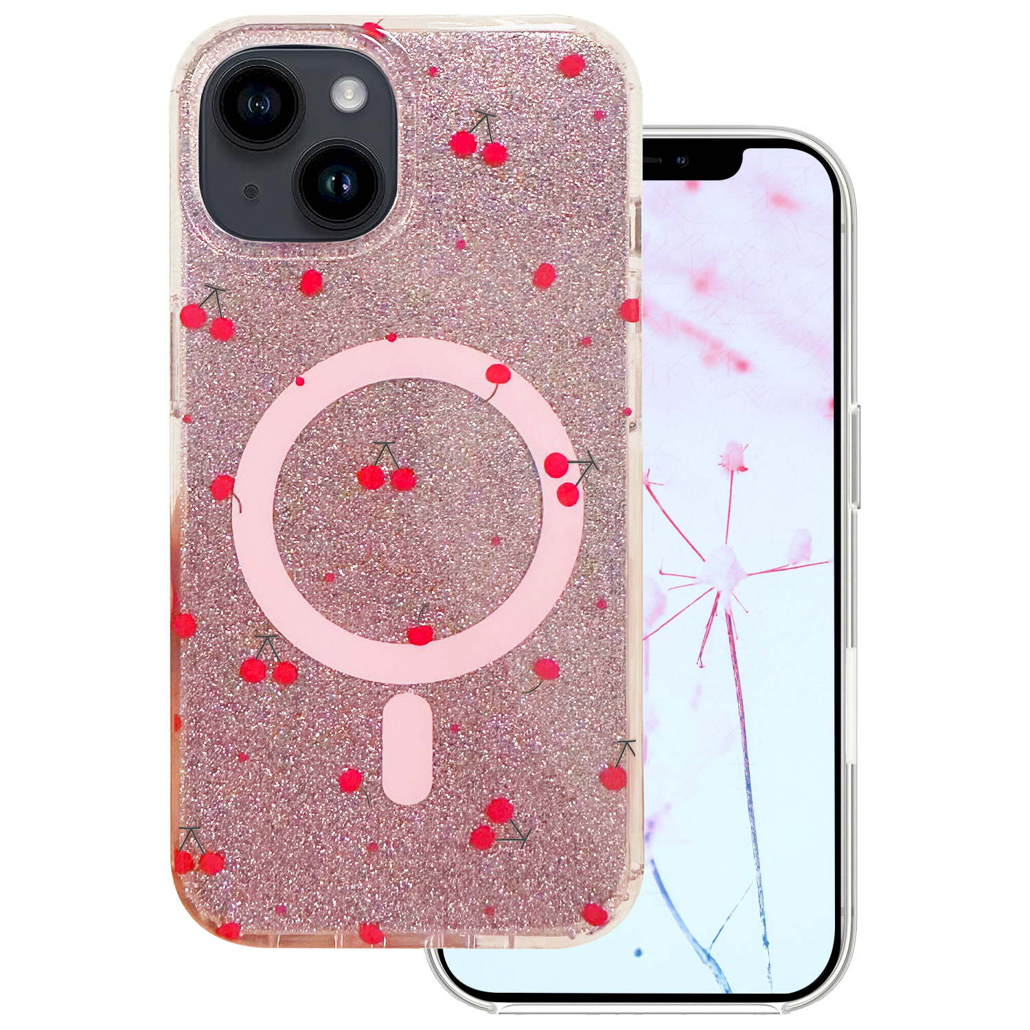 Mocco Cherry Mag Back Case for Apple iPhone 15