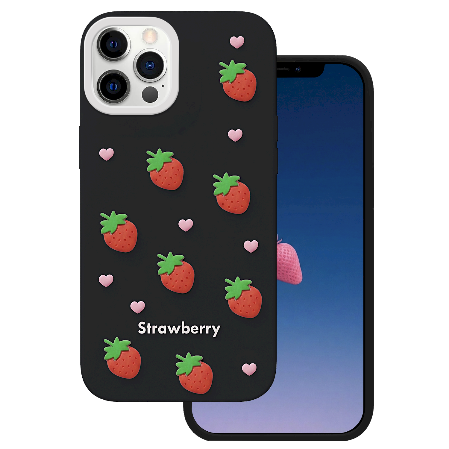 Mocco Strawberry Back Case for Apple iPhone 12 / 12 Pro