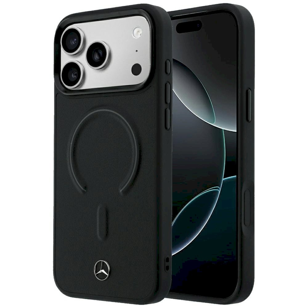 Mercedes Leather 3D MagSafe for iPhone 18 Pro Max / 17 Pro Max black
