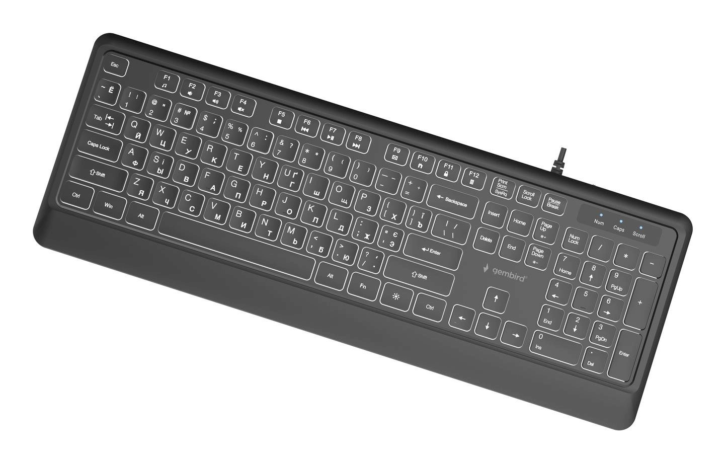 Gembird KB-UML-04-CYRL Slim Wired Keyboard USB-A