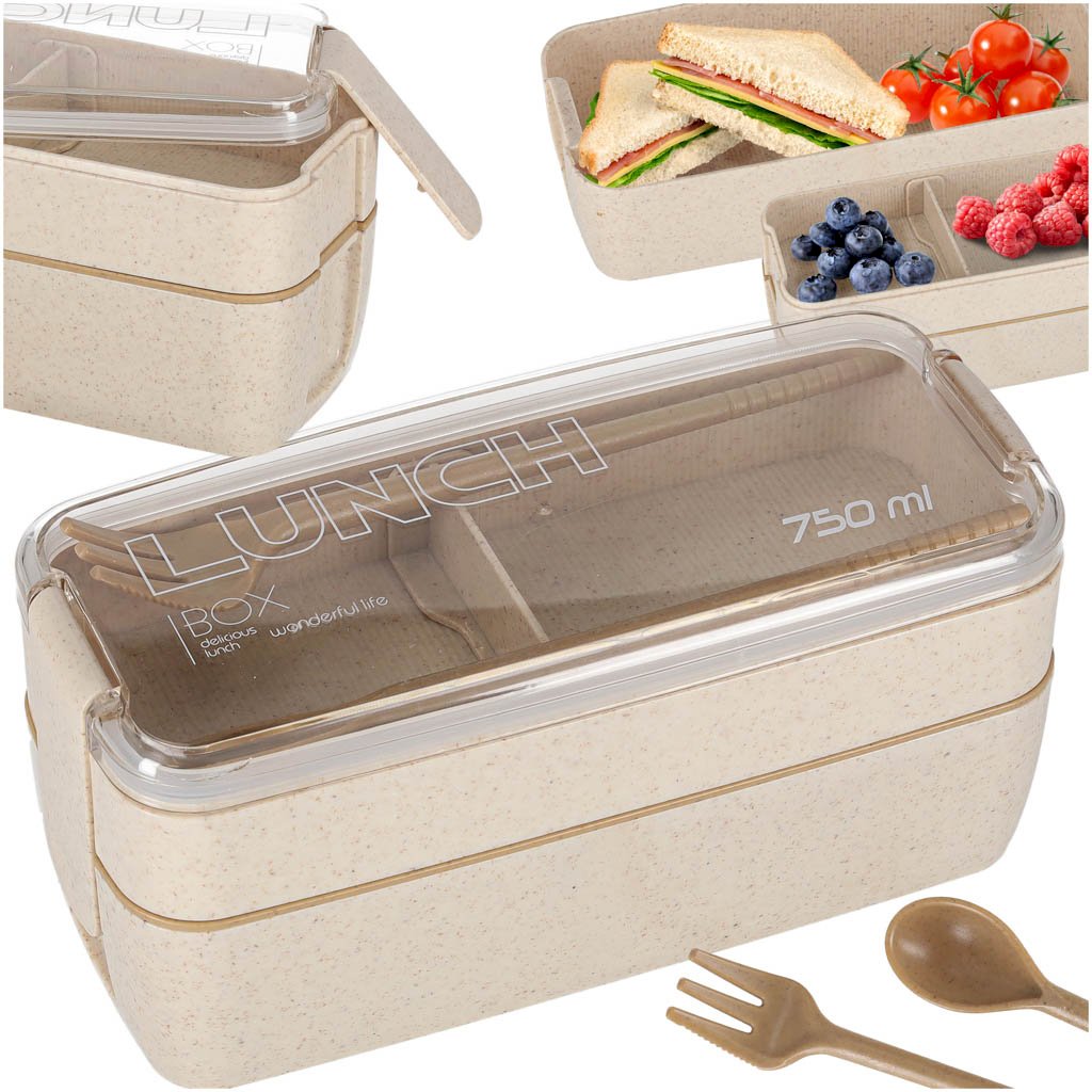 RoGer Food Lunchbox with Compartments, 750ml