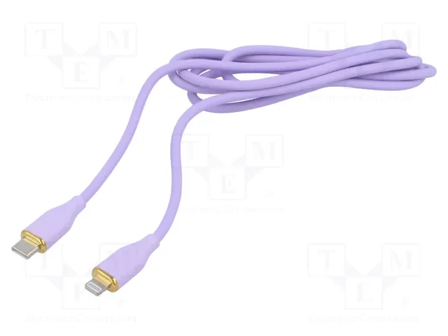 Gembird CC-USB2S-CM8PM-1.5M-P Cablexpert Premium Silicon Cable Apple Lightning to USB-C 1.5m / violet