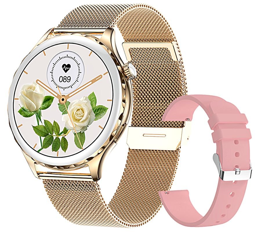 Rubicon RNCF02-2 Smartwatch / gold-pink strap