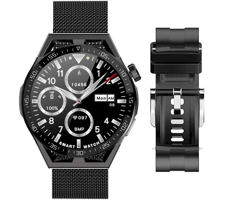 Rubicon RNCE88-2 Smartwatch with Silicone Strap + Bracelet / black