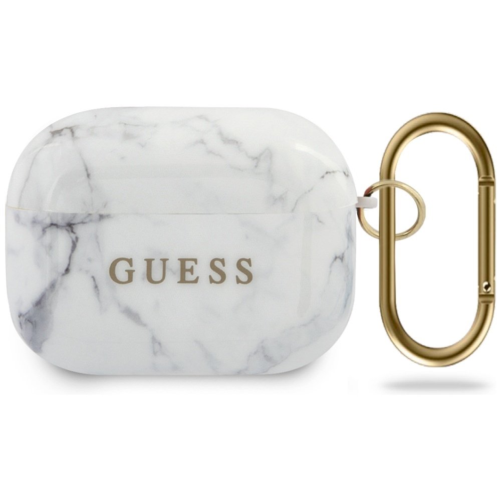 GUESS GUACAPTPUMAWH AirPods Pro case Marble Collection / white