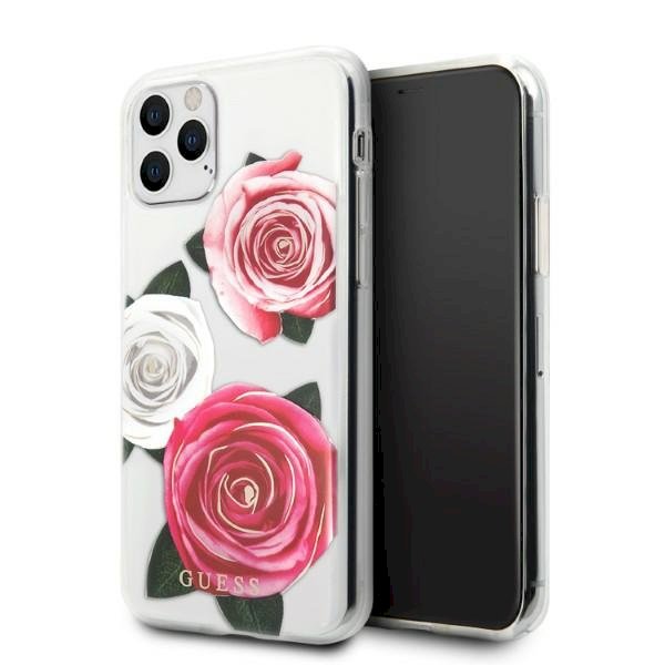 GUESS GUHCN58ROSTRT Hardcase Flower Desire for iPhone 11 Pro / transparent