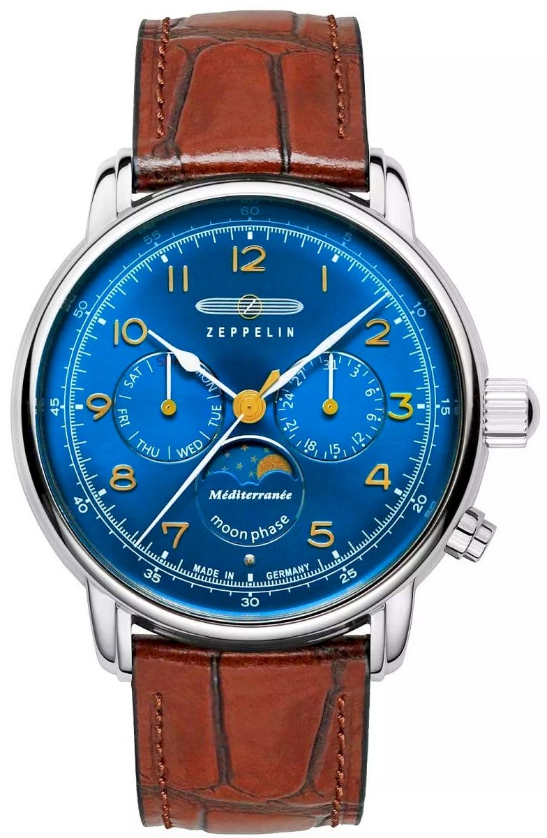 Zeppelin Mediterranee Moonphase 9636-3 Men's Watch / silver