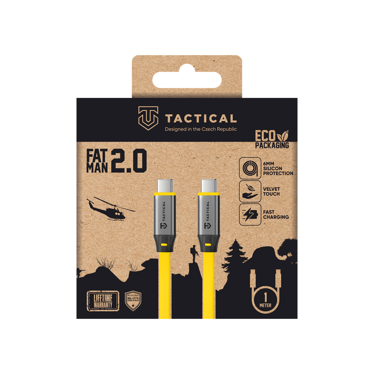 Tactical Fat Man 2.0 USB-C to USB-C Cable, 1m / yellow