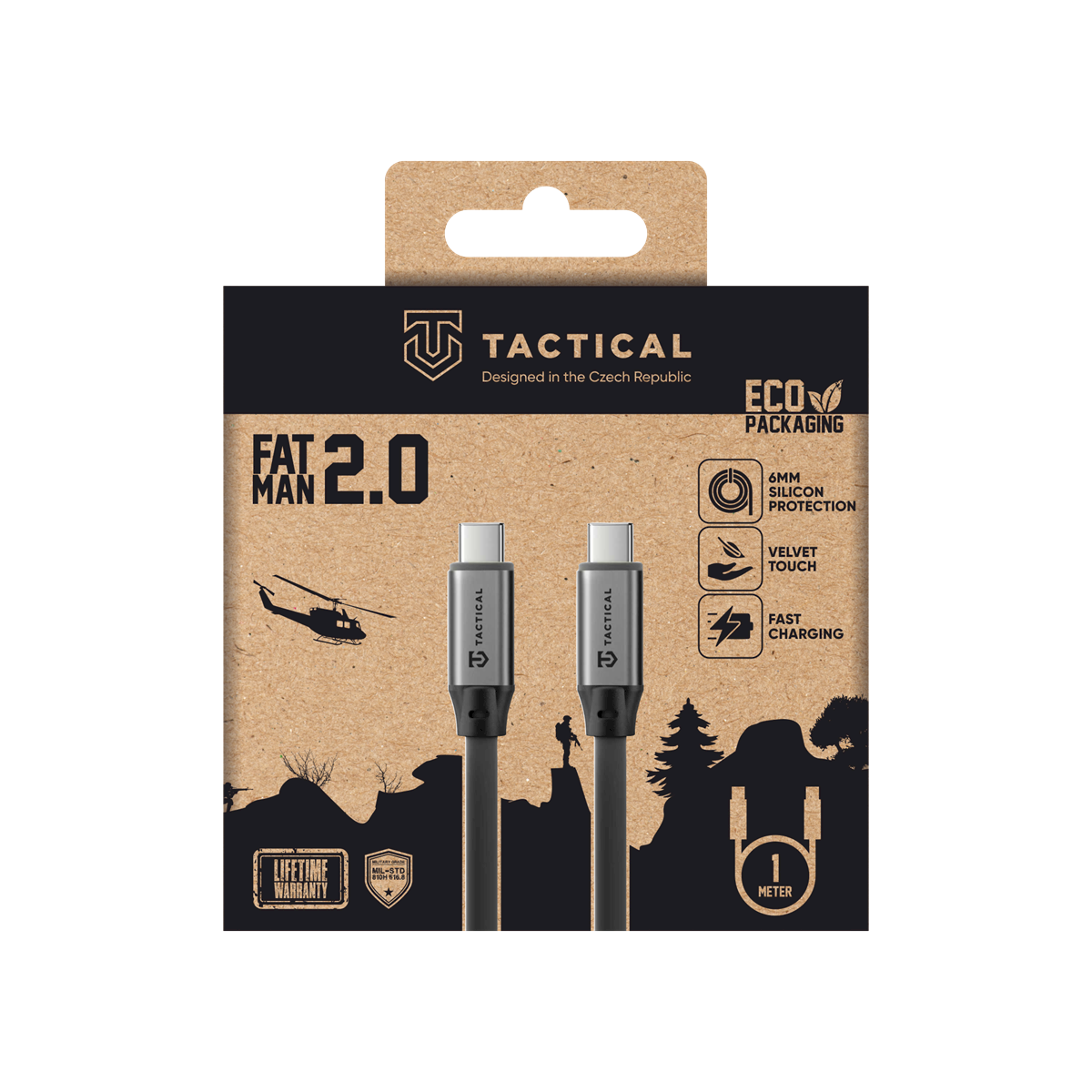 Tactical Fat Man 2.0 USB-C to USB-C Cable, 1m / grey