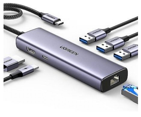 UGREEN 15598 Interface Hub USB-C 3.2 Gen 1 5000 Mbit/s HDMI RJ-45 USB 3.0 / silver