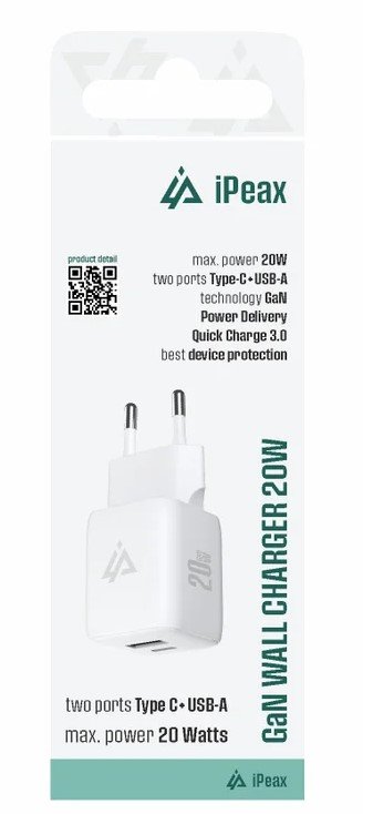 iPeax 90010129 USB-C / USB-A Charger 20W