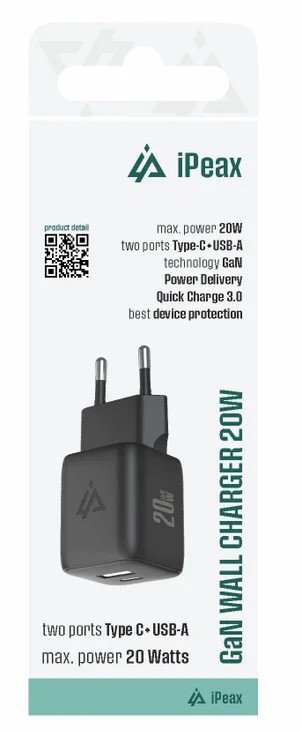 iPeax GaN 90010125 USB-C / USB-A Charger 20W